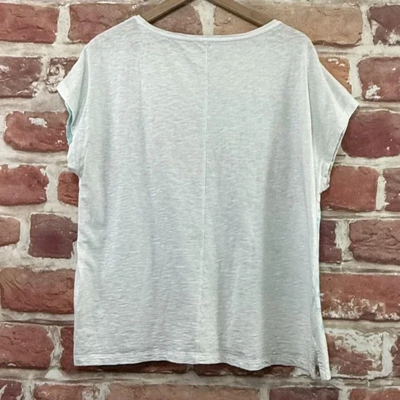 Talbots T Shirt Women's XL Multicolor Coastal Sailboats Beach Travel Graphic Top - Picture 4 of 8